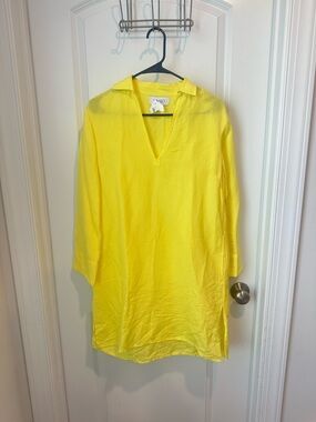 NWT Bright Yellow 100% Linen Dress